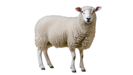 Obraz premium Sheep standing on a plain background in a studio
