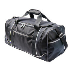 Naklejka premium Black duffel bag isolated on transparent background 