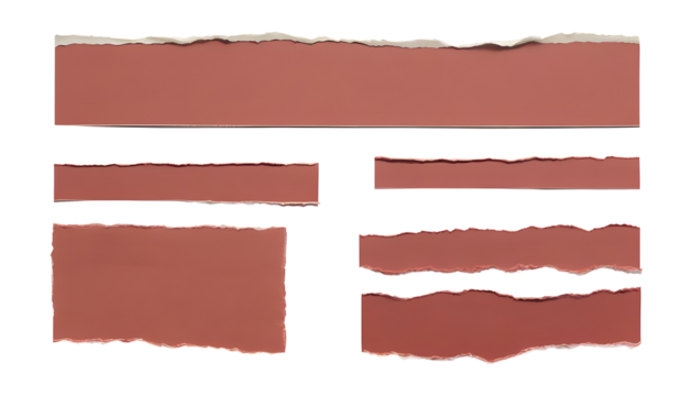 Torn paper Pieces on a Transparent Background