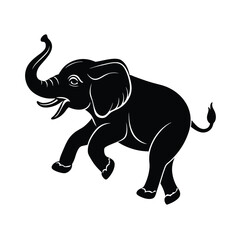 Obraz premium black elephant vector illustration