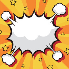 正方形のフレーム背景素材：アメコミ風の爆発したトゲトゲの吹き出しのベクターイラスト