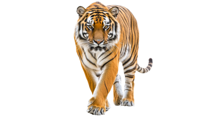 Majestic tiger walking with confidence in daylight