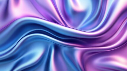 Naklejka premium Abstract iridescent flowing fabric, vibrant colors, studio shot
