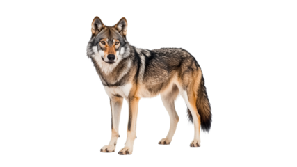 Majestic wolf standing proudly in natural pose