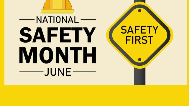 National safety month is celebrated every year in June to remind us the importance of safety and awareness of our surroundings. Vector illustration