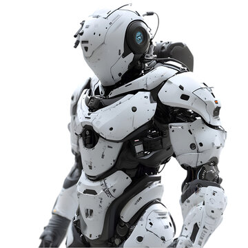 Futuristic White Robot  Cyborg  Android  Mech  Science Fiction  Technology    Artificial I