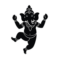 vector illustration of a ganesh jumping