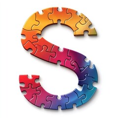 A jigsaw puzzle of the letter S