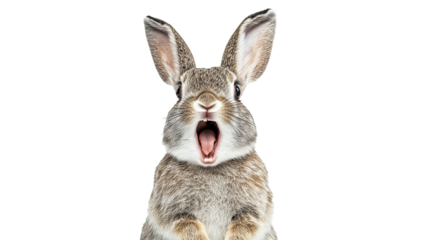 Surprised rabbit with open mouth