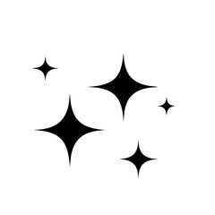 Many sparkle silhouette vector flat illustration design on white background.