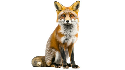 Obraz premium Beautiful red fox sitting quietly in a serene pose