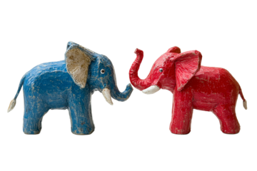 Colorful elephant figurines of friendship