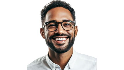 Happy, confident man in glasses