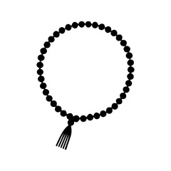 Muslim round tasbih silhouette vector flat illustration design on white background.