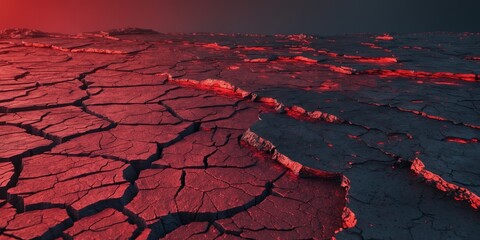 cracked volcanic lava surface texture fiery red after eruption