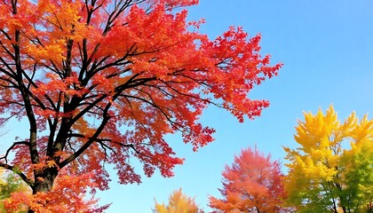 Colorful Autumnal Tree Frame White Or 