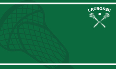 Concept design for background green, sport game Lacrosse, vector. Green background with crossed sticks icon for Lacrosse. Vector background for flyer, banner in sport style Lacrosse.