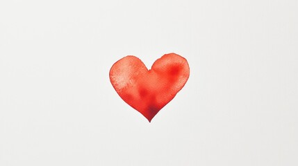 Delicate Watercolor Heart Illustration on Soft White Background