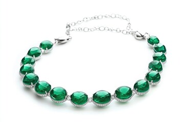 Obraz premium Elegant Emerald and Diamond Necklace Design
