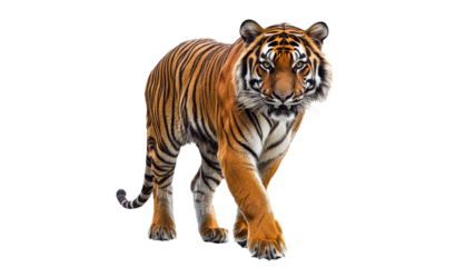 Tiger moving confidently in a natural pose