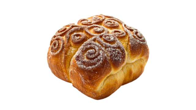 Freshly baked sweet bread with spiral design - Powered by Adobe