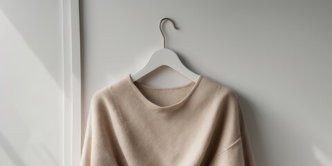 Cozy Organic Wool Sweater on Stylish Hanger