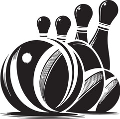 Black Color Bocce Silhouette Vector Illustration design, Solid White Background