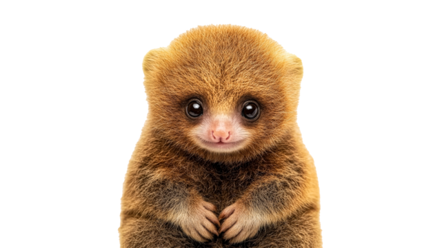 Cute baby animal with big eyes and furry coat