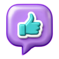 Purple 3D Speech Bubble on a Transparent Background