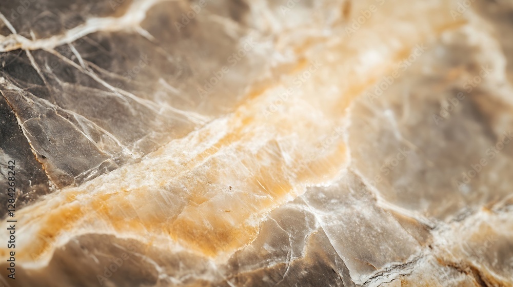 Aufkleber Closeup view of a stunning marble surface displaying intricate patterns and natural earthy tones : Generative AI