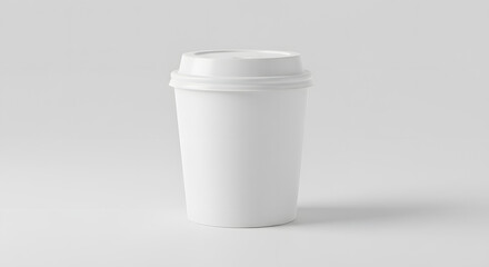 Minimalist white 2 oz paper cup lid white backdrop product mockup template