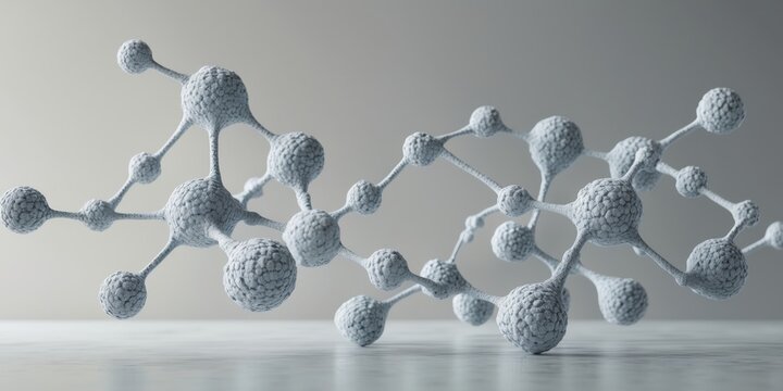 A demonstration of structural relationships and interactions between molecules in the microcosmic world.