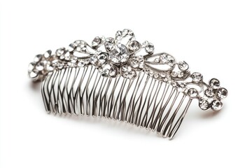 Fototapeta premium Elegant Silver Rhinestone Hair Comb Accessory