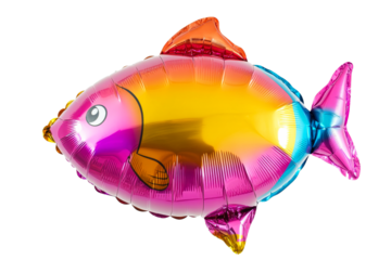 Colorful fish balloon floating in the air
