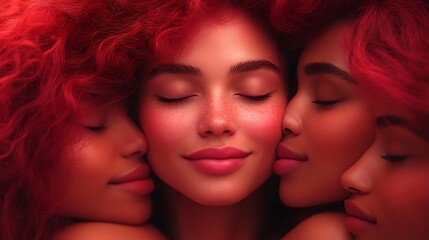 Fototapeta premium Close-Up of Vibrant Red Curls Cascading for Dramatic Effect