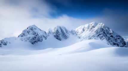 Obraz premium Majestic snowcapped mountains under a blue sky highlighting the beauty and serenity of nature : Generative AI