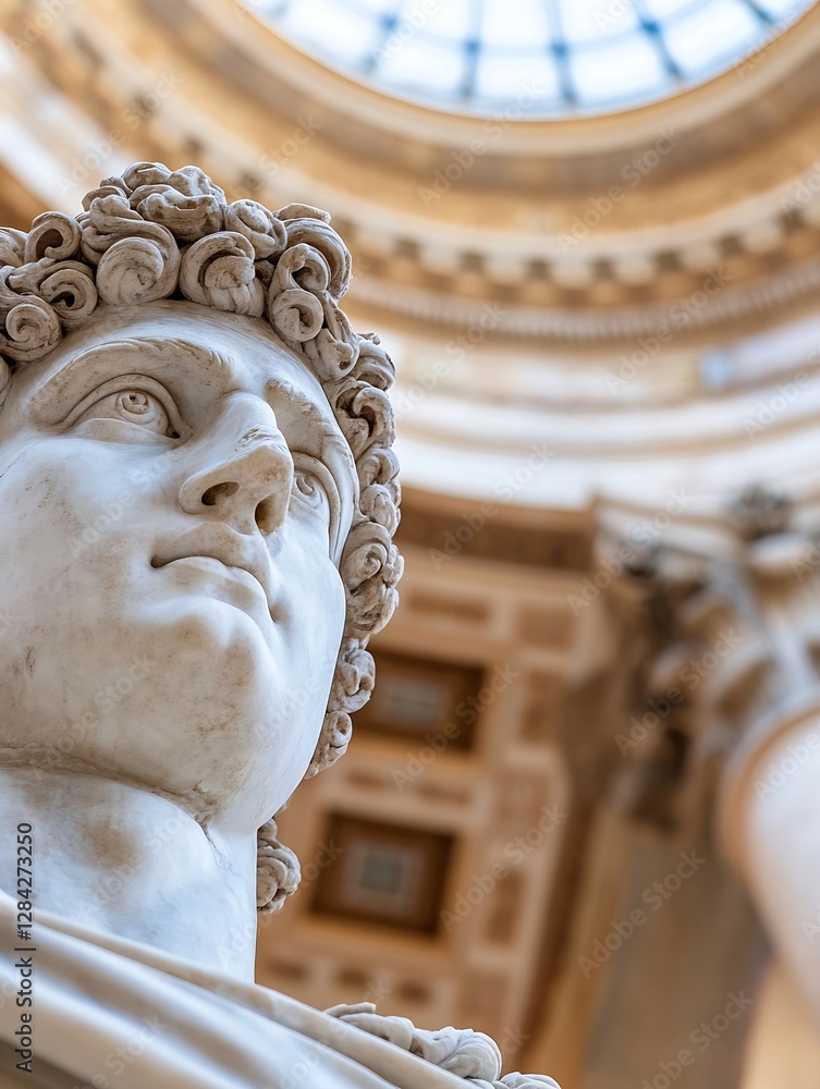 Poster impressive closeup of a marble statue of david showcasing intricate details and craftsmanship : gene