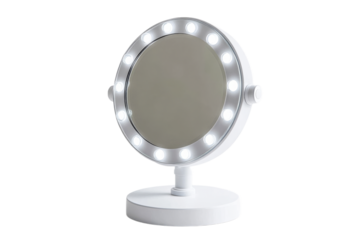 Lit vanity mirror for makeup use