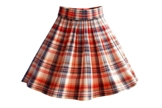 Colorful plaid skirt in vibrant checkered pattern