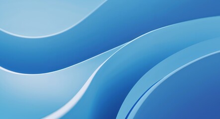 Naklejka premium Blue Background with Smooth Curved Lines