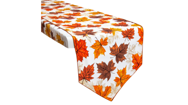 Decorative tablecloth with autumn leaves design