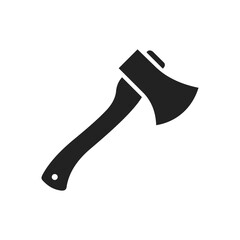 Simple Black Axe Silhouette and axe icon, axe, hatchet, ax, equipment, woodcutter
