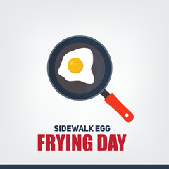 Sidewalk Egg Frying Day Vector.  flat design. story design. flat illustration. simple and elegant.