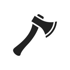 Simple Black Axe Silhouette and axe icon, axe, hatchet, ax, equipment, woodcutter
