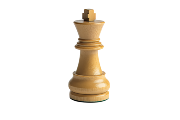 Wooden king chess piece on a simple background