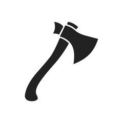 Simple Black Axe Silhouette and axe icon, axe, hatchet, ax, equipment, woodcutter