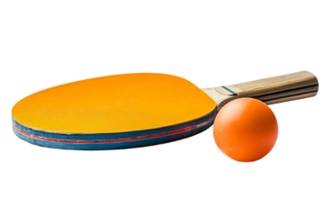 Bright paddle and ball set for table tennis play