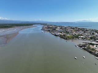 Puntarenas, Costa Rica: Aerial view of the city.