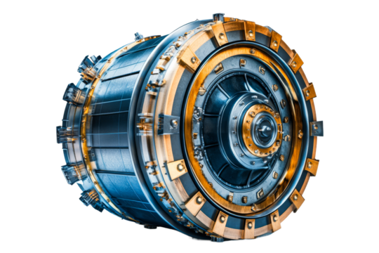 Modern jet engine component displayed in detail