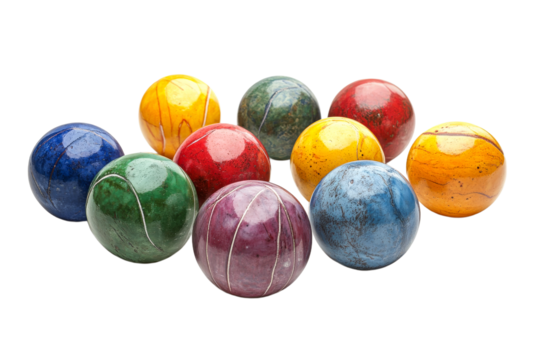 Colorful marbles arranged in vibrant display